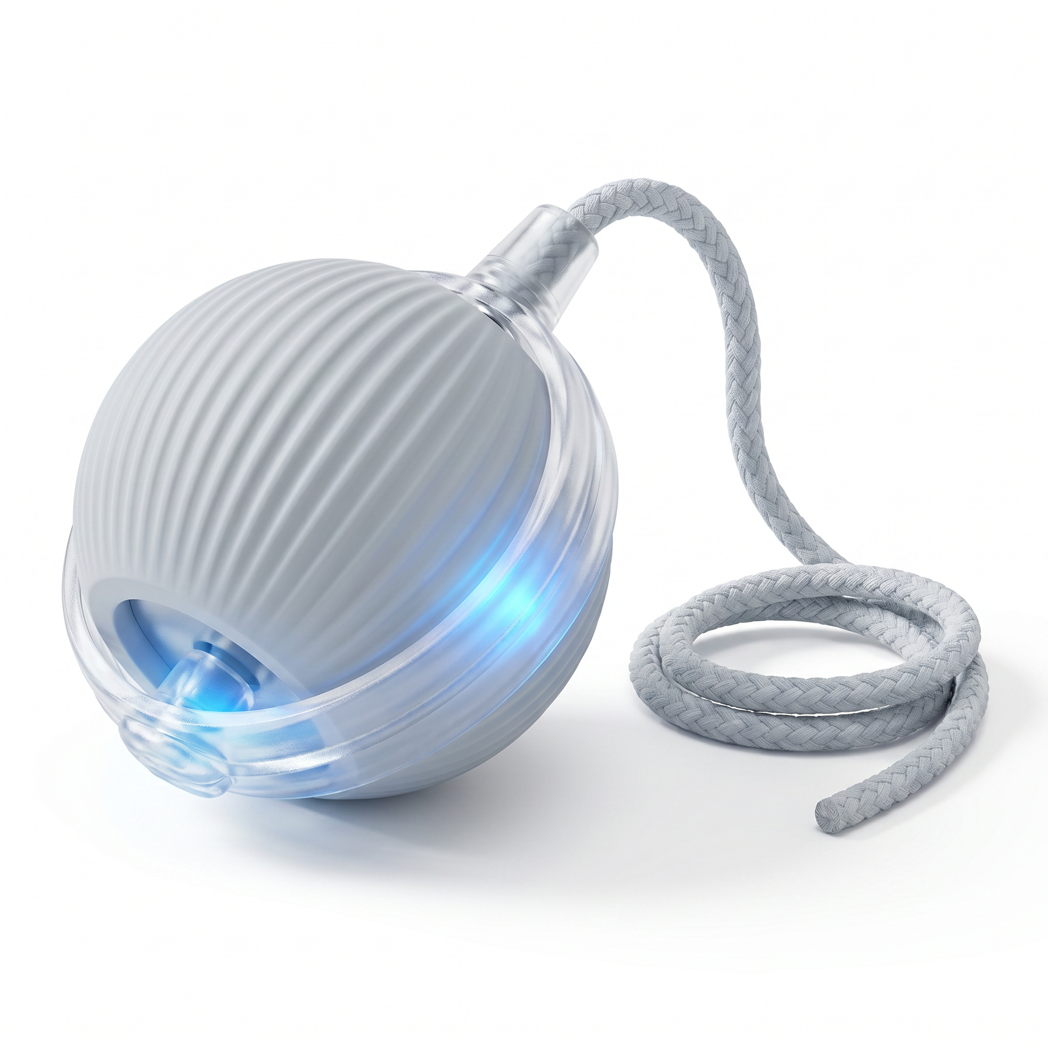 Auto-Roll cat ball angle view with braided tail