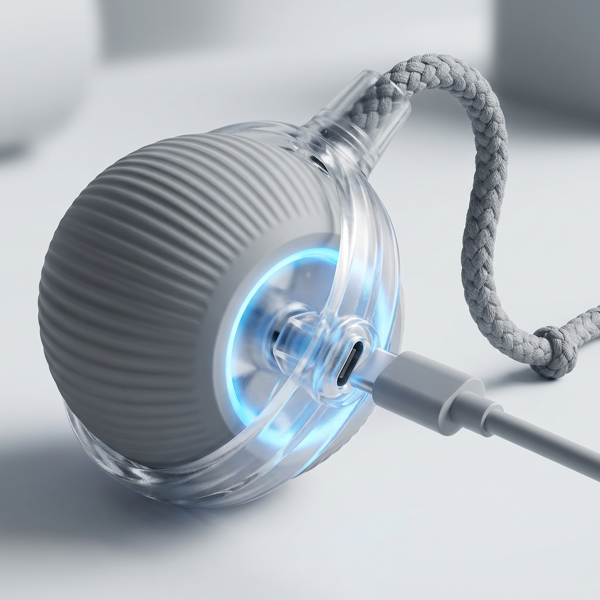 USB-C rechargeable cat ball detail